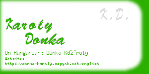 karoly donka business card